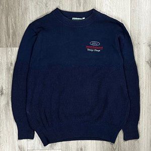Ford Driving Change Vintage Trimark Navy Blue Medium Sweater